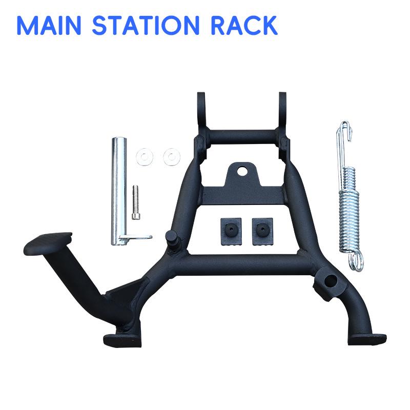 Honda NX400 Crash Protection: Upper & Lower Bars, Main Stand, Rear Rack, Large Side Bag Modification.