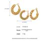 European and American Style Geometric Hollow Chain Design Titanium Steel U-Shaped Earrings