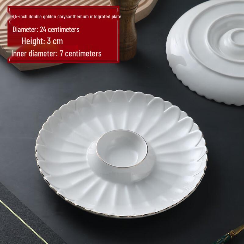 Chinese Style Ceramic Divided Serving Plate