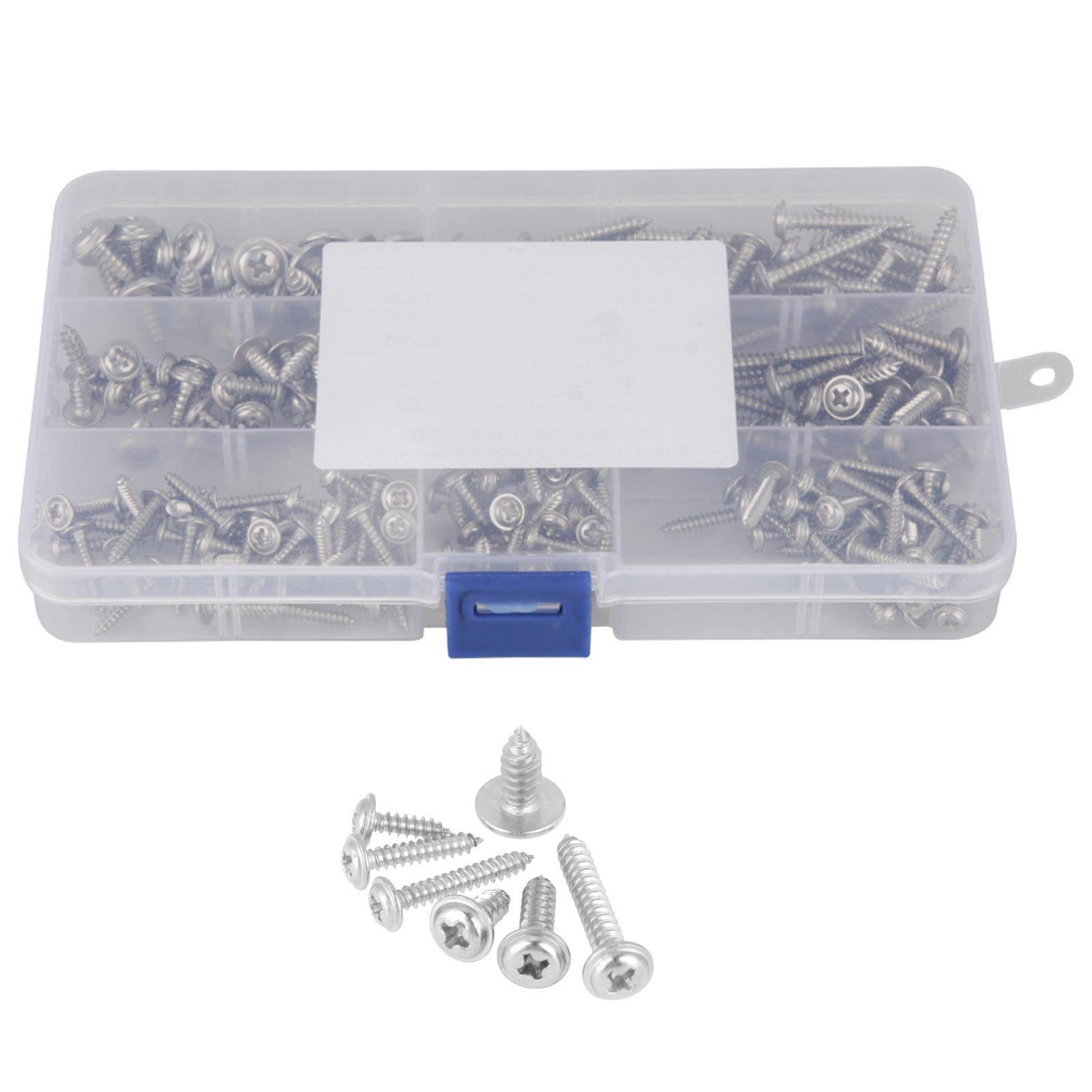 

Набор из 220 саморезов с полукруглой головкой и крестообразным шлицем M3 M4 M5 из нержавеющей стали 304