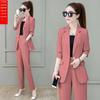 Conjunto Feminino de Estilo Ocidental de Temperamento Sofisticado Fino de 2 Peças Ternos de Primavera e Outono Roupa Profissional de Manga Comprida Terno Casual