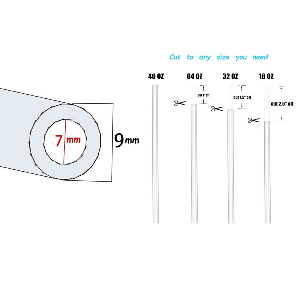 1Sets Plastic 9mm Straight Drinking Straws Vacuum Tumbler Themos Cup Bottle Replacement Straw with Brush Suitable for Tyeso Cup