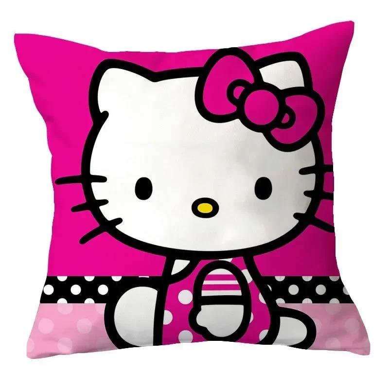 Home Decor Adorable Hello Kitty Digital Printed Pillow Covers Pattern Cushion Cover Suitable For Sofa Bedroom Car Pillow Cover