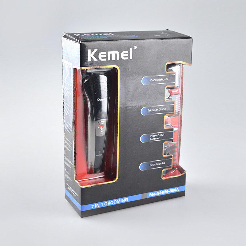 

Kemei Professional Многофункциональный Электрический Набор для Волос 7 в 1 Перезаряжаемый Триммер для Носа Эпилятор для Волос KM-590A EU Plug