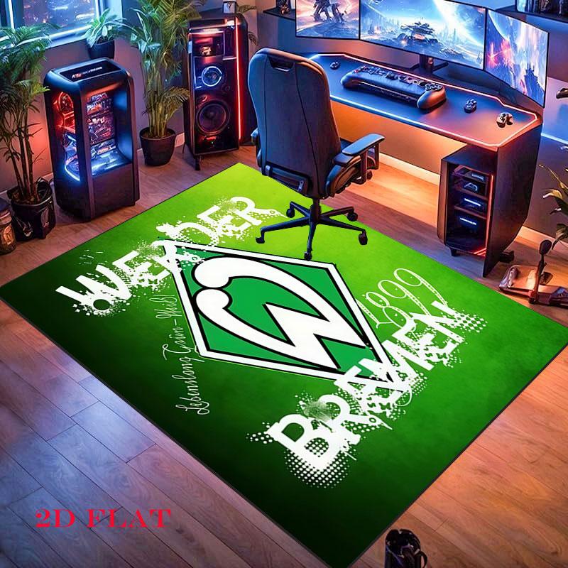Tappeto logo Werder Bremen per Soggiorno Camera da Letto Casa Decorazione Divano, Tappetino Antiscivolo per Giochi Bambini