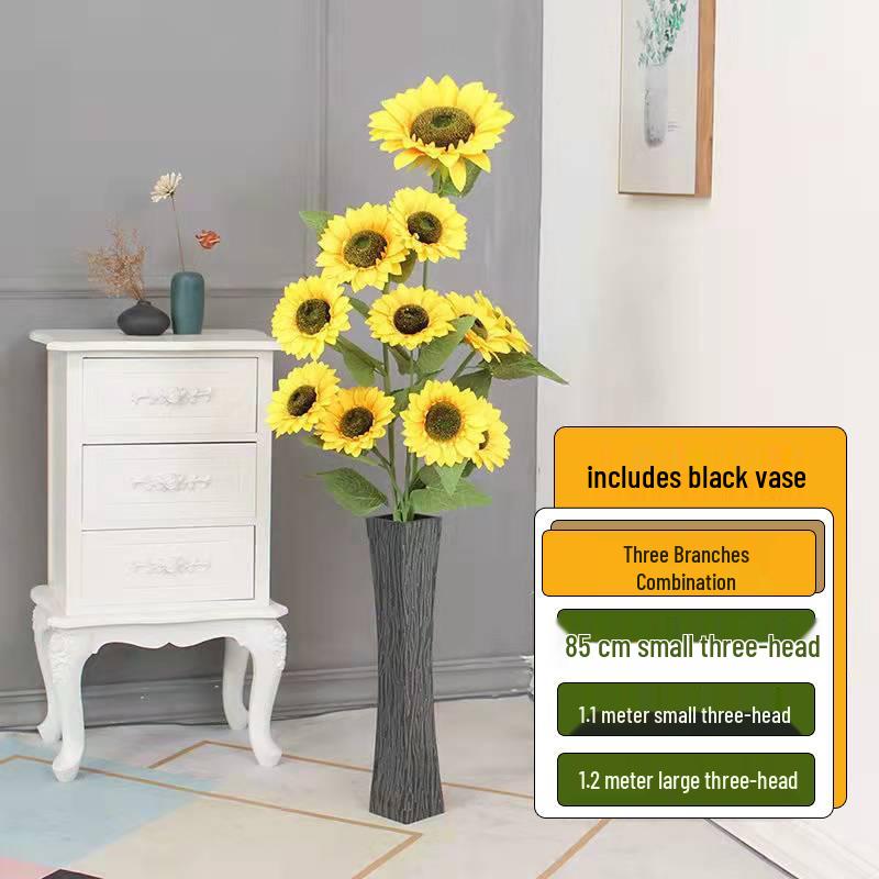 Large High Branch Sunflower Artificial Flower Bouquet for Living Room Decoration