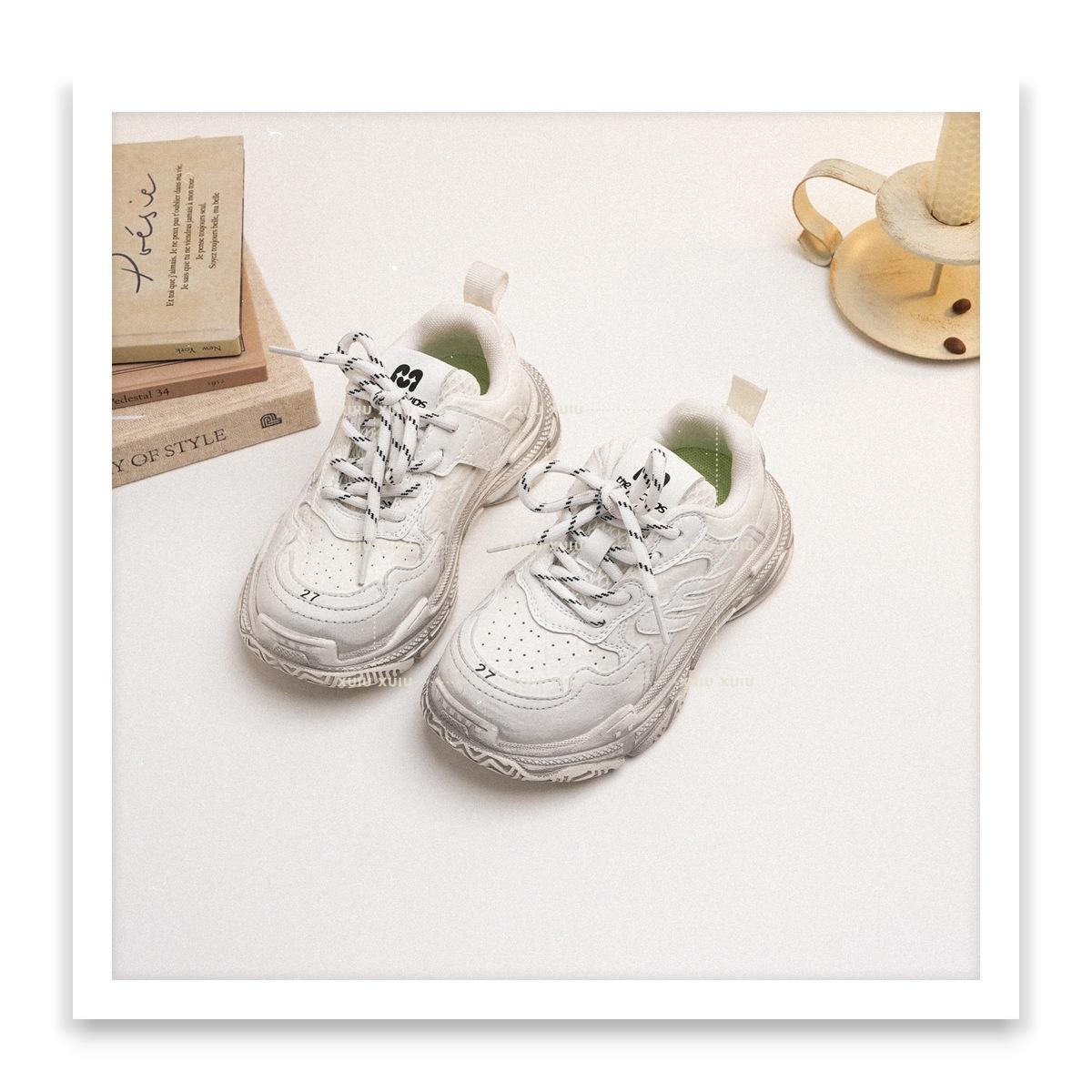 

XSHX Paris Sports retro children s sports shoes high-top spring and autumn boys and girls Velcro [Wenzhou Shoes] 30