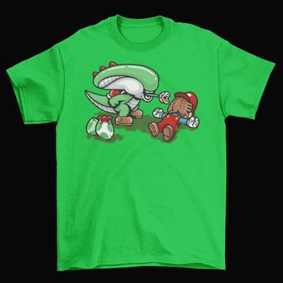 Yoshi Super Mario Bros. Pánske unisexové bavlnené tričko pre dospelých Xenomorph Alien
