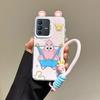 KEYSION Cute Ear Cartoon Case for VIVO V23 5G with Lanyard Soft Silicone+PC Shockproof Phone Back Cover for VIVO V23 5G