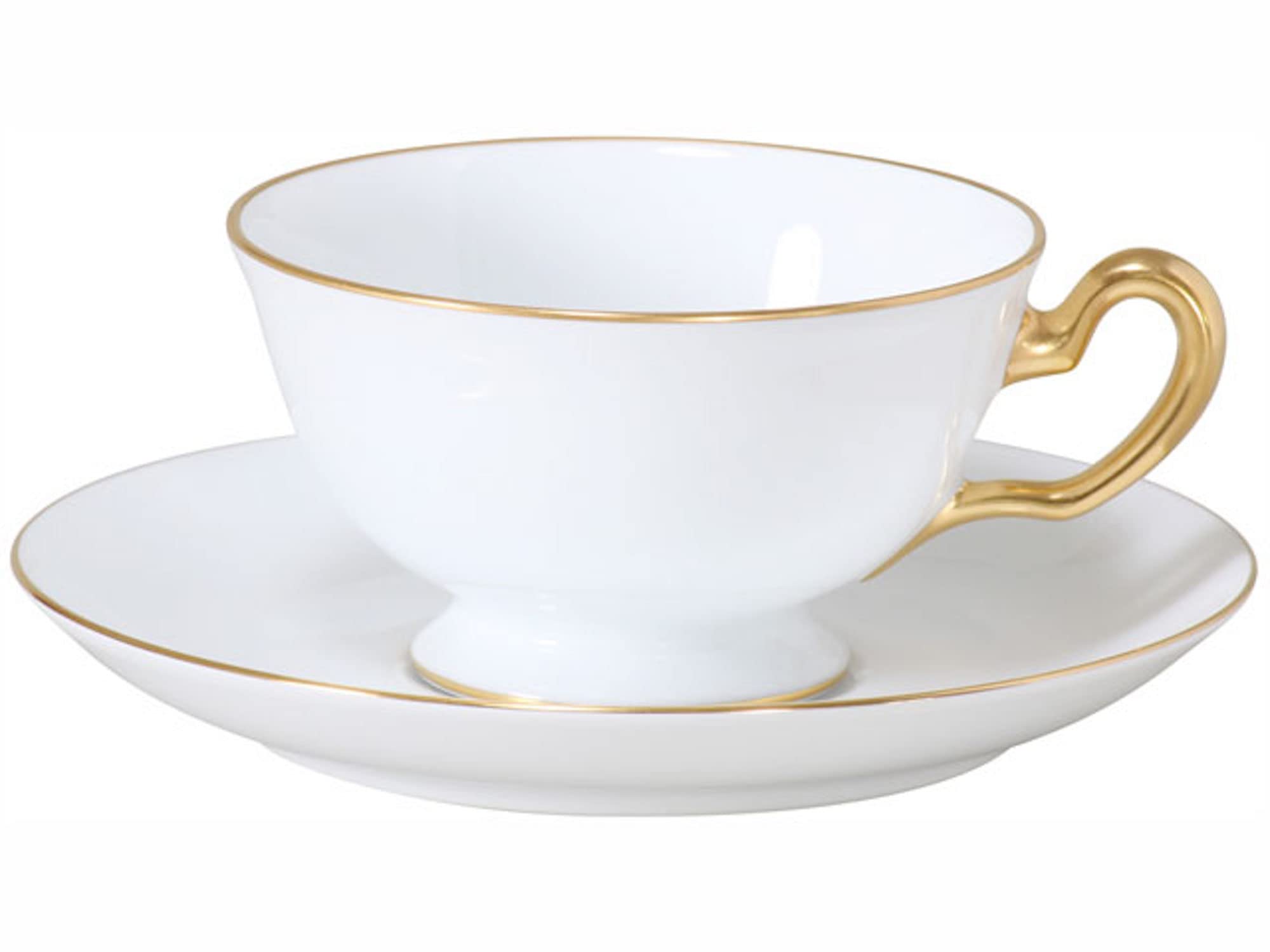 

Okura Art Pottery Gold Line (Rim Shape) Cup & Saucer, Coffee/Tea, Made in Japan, 6c/1001