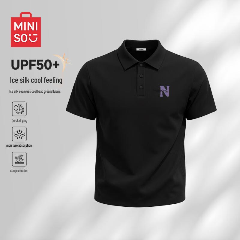 MINISO Men s Summer Casual Ice Silk Polo Shirt 3XL