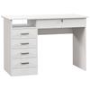 Modern Desk, 5 Drawers, 1 Open Compartment, Lockable, 110 x 50 x 76 cm, White