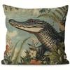 Vikama Crocodile-Print Pillowcase Fashionable Zippered Machine Washable Home Office Decorative Cushion Cover