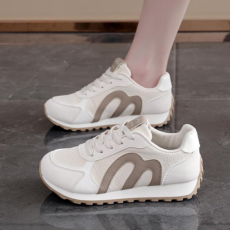German Training Shoes Women's Leather Face Color blocked Academic Style Cute Leisure Versatile Sports Board Shoes