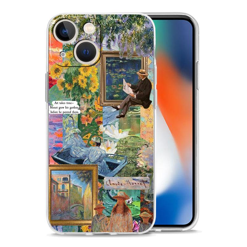 Phone Case For iPhone 15 14 13 12 Mini 11 Pro Max XS X XR 7 8 Plus Clear Shockproof Silicone TPU Cover Starry sky van gogh art