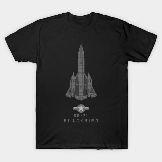Men Black Print T-shirt Sr-71 Blackbird Tech Drawing No-Cut Transfer Paper Print Cotton Tshirt L чёрный
