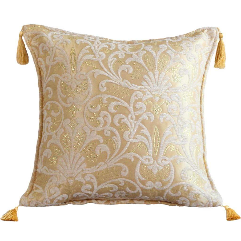 Turkish Cushion Chenille Busse Ivory Cover, 45cm, Fabric,