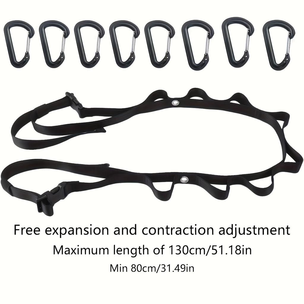 1pc Durable Nylon Car Clothes Hanging Rack, Adjustable 132cm Length, 30mm Thickness | Multipurpose Storage Belt