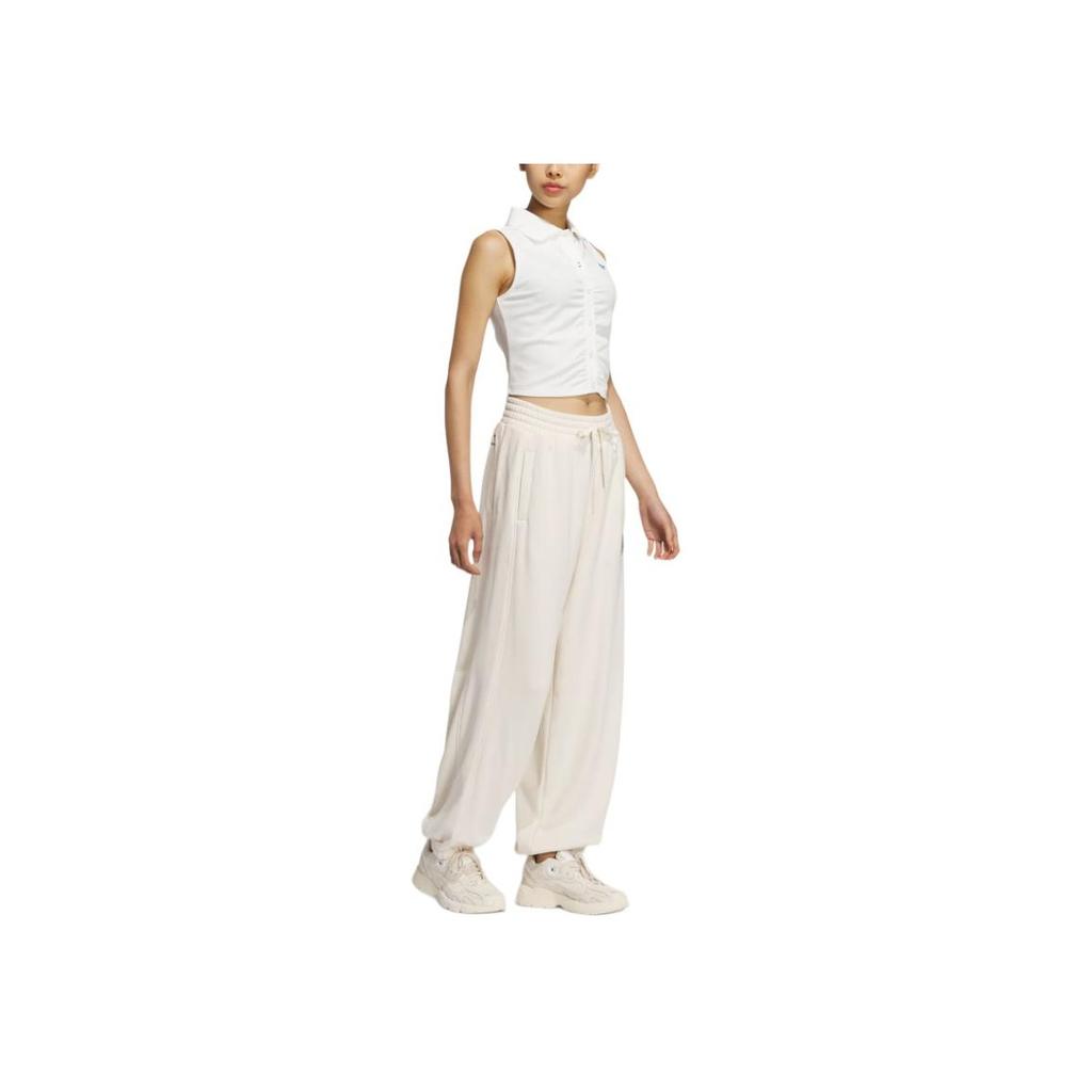 Adidas Originals Street Series Loose Fit Drawstring Cuffed Casual Pants Women pants White JL7548