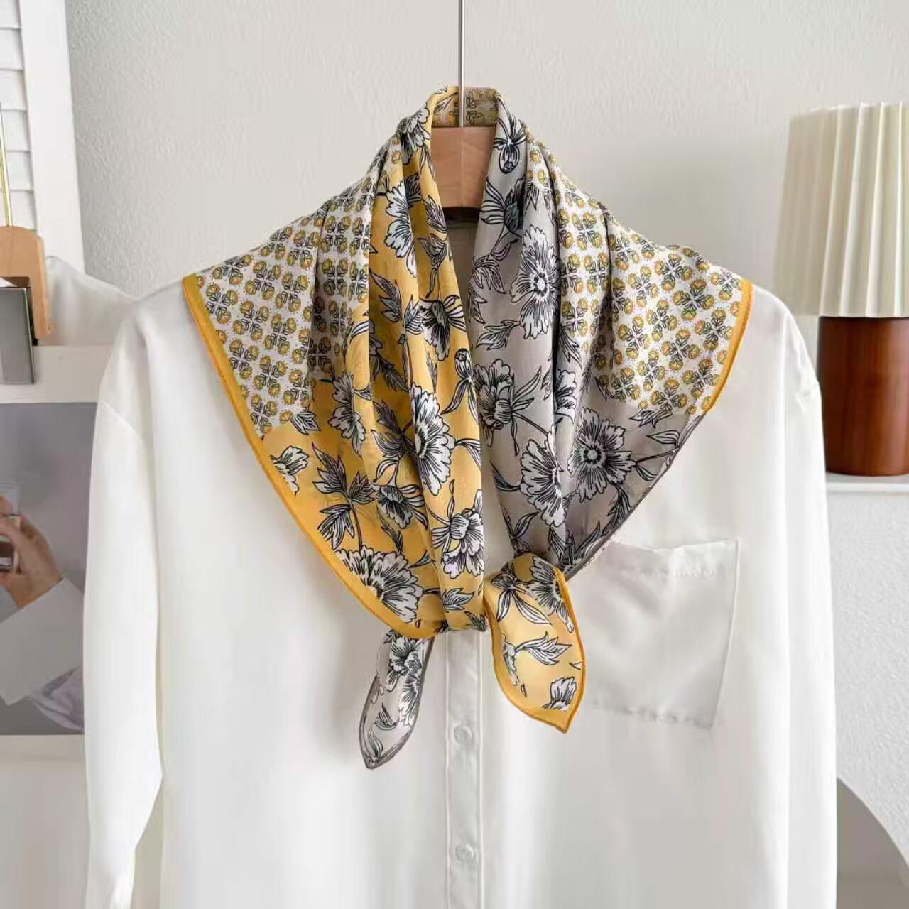 Women s High-Grade Fashion 70cm Square Mulberry Silk Georgette Neck Scarf