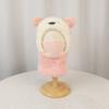 Cartoon bear children's hat, face mask, scarf, integrated pullover hat, winter velvet warm ear protector, knitted wool hat