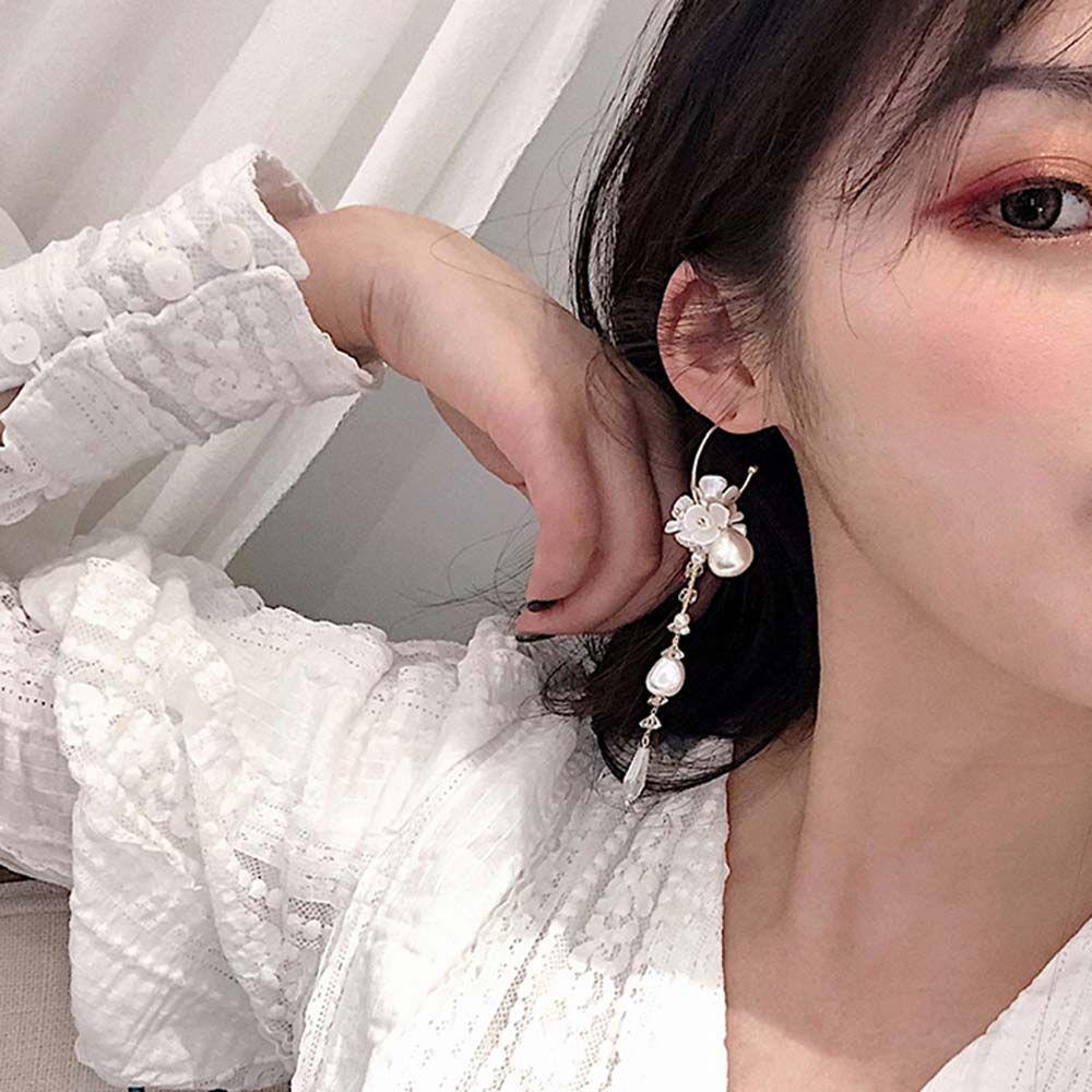 Women Imitation Pearl Beads Wedding Flower Dangle Earrings Jewelry Drop Earrings Tassels Earrings