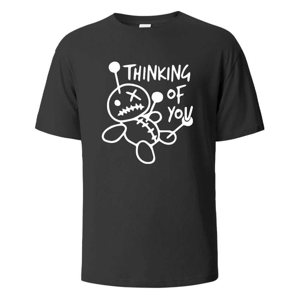 Pánské tištěné tričko Thinking Of You Streetwear 100% bavlna Topy pro muže ženy Léto Prodyšné Krátký rukáv O-výstřih Základní trička
