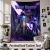 Wall Hanging Tapestry With Custom Name & Text, Fortnite Decorative Tapestry For Bedroom