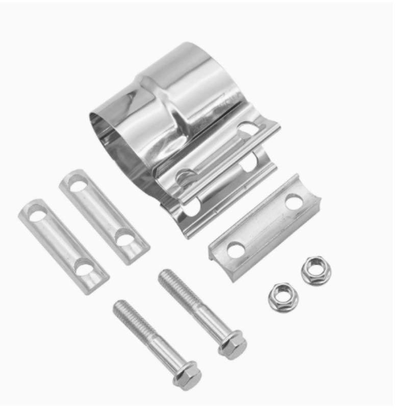 1PCS Exhaust Pipe Clamp Butt Joint Band Clamp Connector SUS Sleeve Coupler for Car Exhaust System Connection Muffler Repair