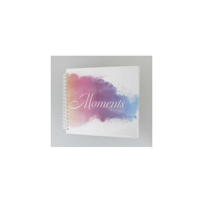 Album à spirale - Watercolor Moments - 28 x 24 cm - 50 pages blanches - Mixte - Non vintage