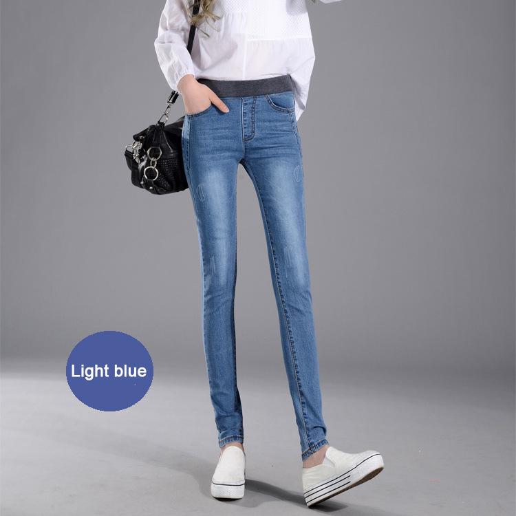 Winter Denim Pants Jeans for Women High Waist Stretch Waist Skinny Jeans Womens High Elastic Plus Size Stretch Jeans