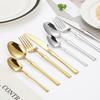 4PCS European Stainless Steel Silverware Set - Small Waist Steak Knife Fork Spoon - Western Tableware Dining Cutlery