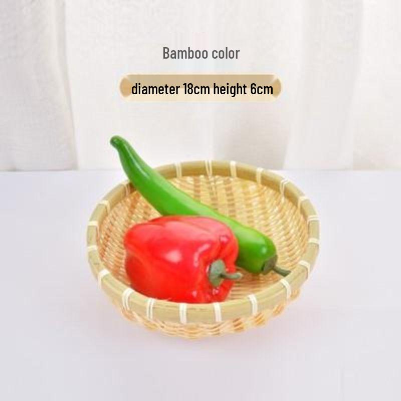 Handwoven Bamboo Winnowing and Storage Basket – Round Basket for Steamed Buns, Fruits, Vegetables, and Draining.