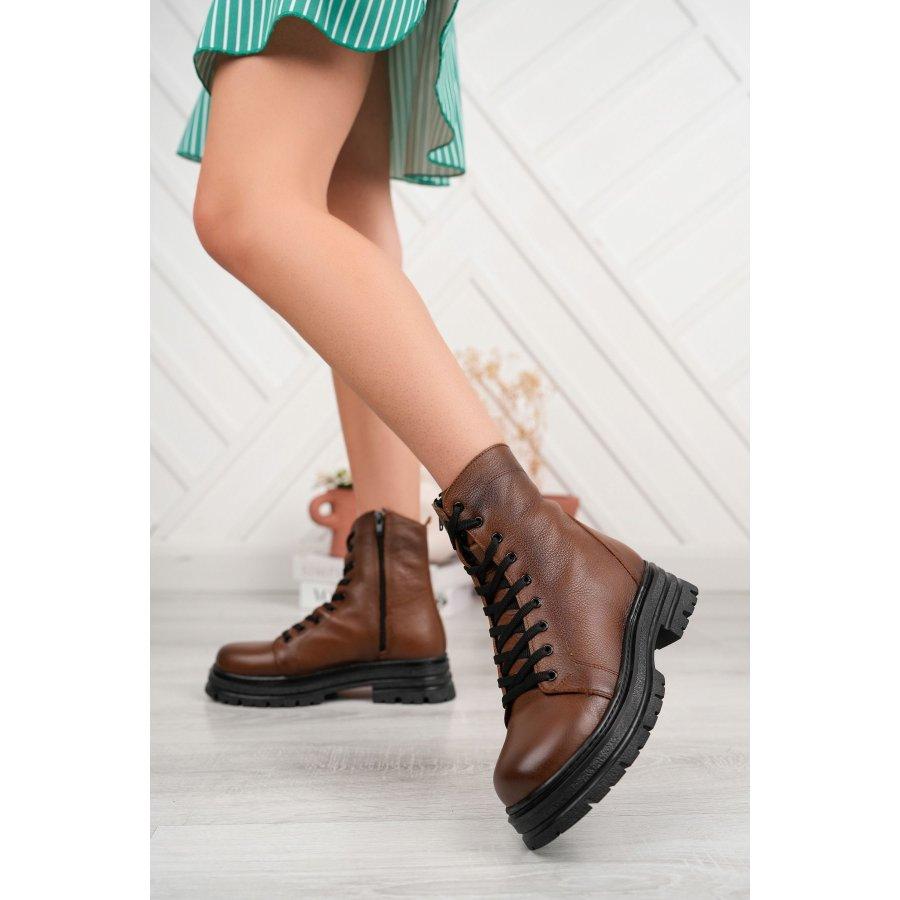 Women's Genuine Leather Thick Soled Casual  Boots