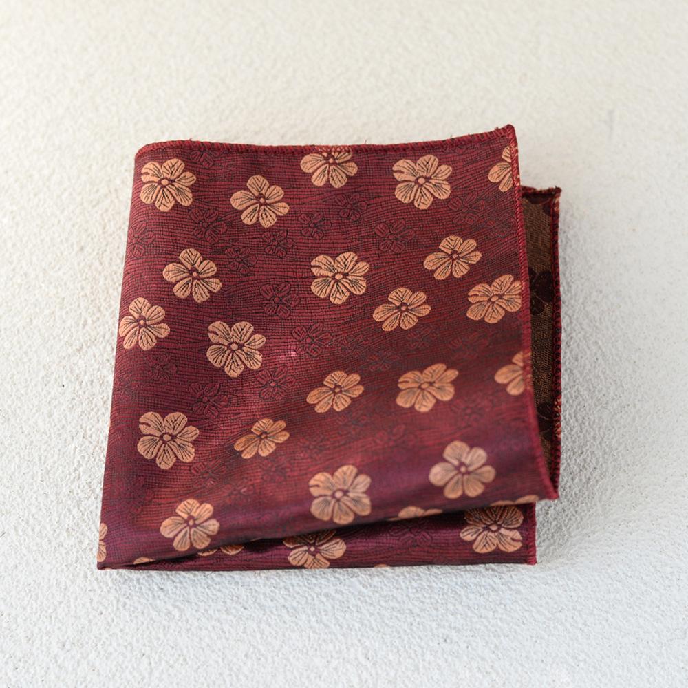 Vintage Hong Kong Style Floral Pocket Towel Men'S Business Suit Handkerchief Dress Accessories Chest Towel Small Square Towel