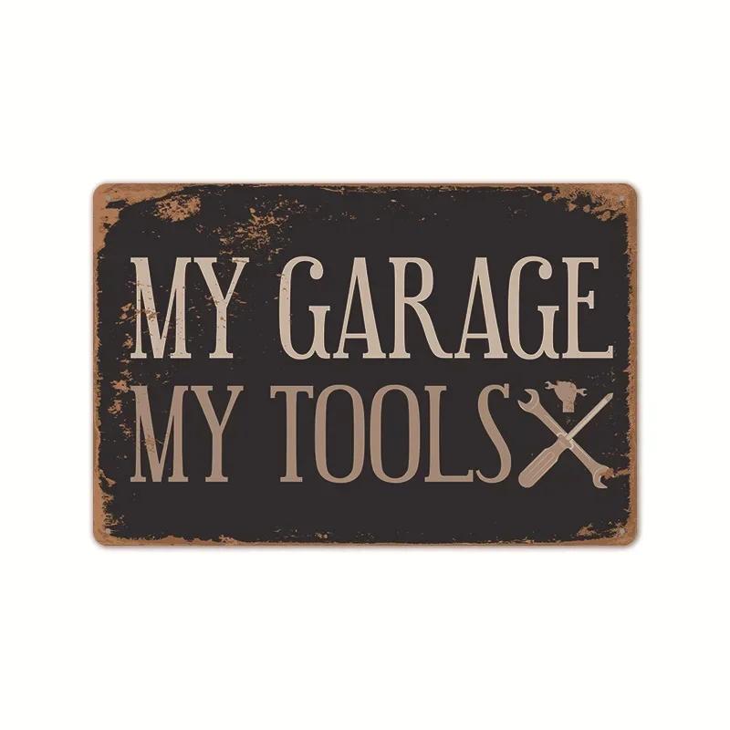 Garage Car Signs Vintage Metal Tin Sign Decor Repairing Car Tools Decorative Wall Plate Iron Crafts Tinplate Poster Rust Plaq