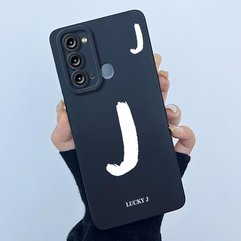 For Itel Vision 3 / Itel S17 / Itel P38 S661L S661W Case Lucky Initial Letter Liquid Silicone Protective Back Cover Phone Case