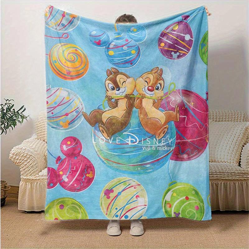 1pc, Disney Chip & Dale Balloon Adventure Love Disney Soft Throw Blanket for Home Decor, Couch Cover, Travel, Camping, Car, Beach, Office