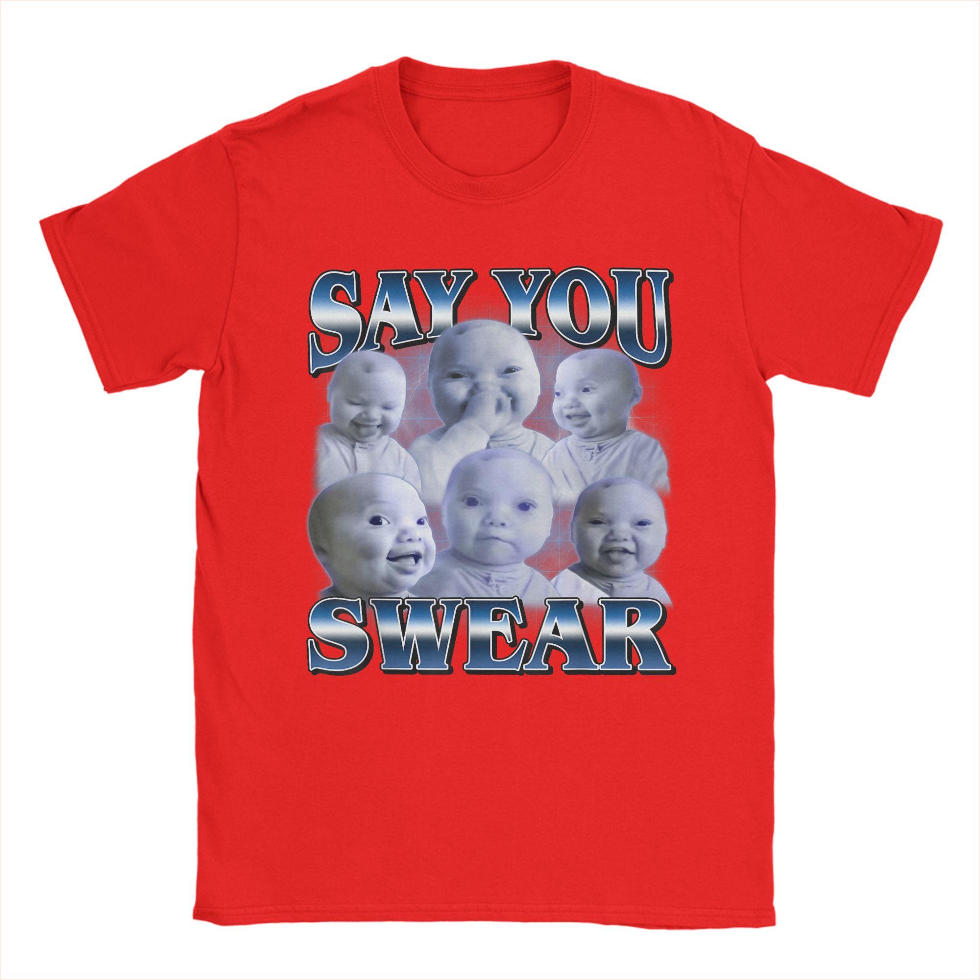 Ai Baby Funny Laughing Say You Swear Holding Laugh Brainrot Pure Cotton TShirt For Couple TShirts Tee Shirt Plus Size Clothes S