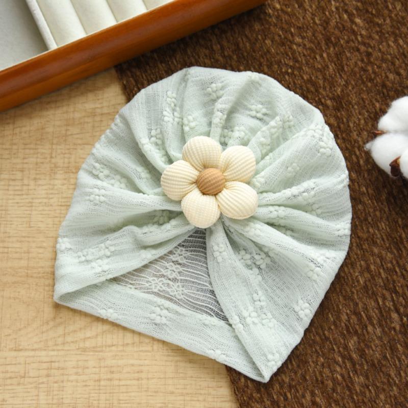 New Children's Head Jewelry Baby Breathable Mesh Hat Baby Five-petal Flower Sweet Fetal Hat Batch