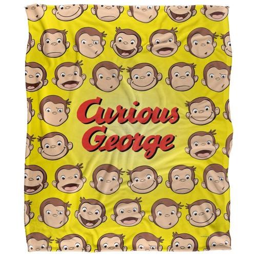 Curious George Silky Heads Supersoft Blanket