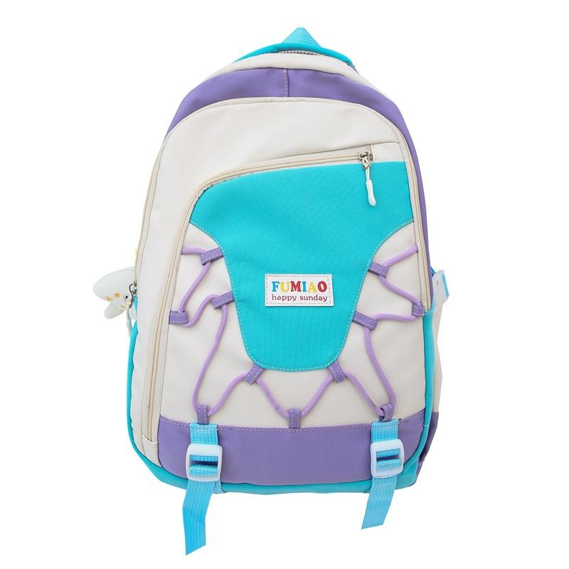 Schoolbag new schoolbag female ins Korean version contrasting color large-capacity backpack junior high school student travel computer backpack