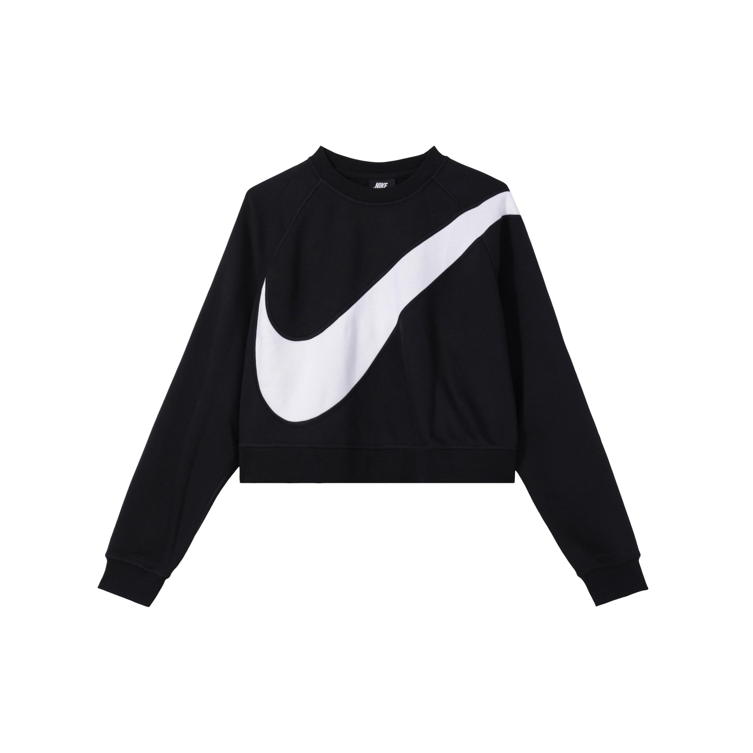 (WMNS) Nike Sportswear Swoosh Large Round Neck Black Women s BV3934-011 L