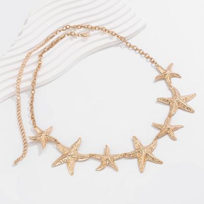 Yousheng Women Waist Chain Flower Starfish Faux Pearl Decor Adjustable Length Belly Dance Performance Waist Jewelry Parties Festivals Nightclub Body