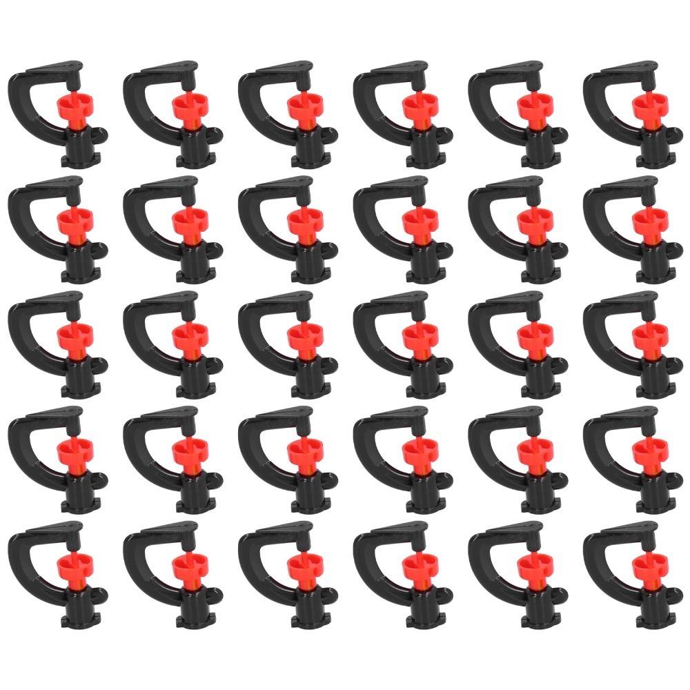 30PCS 360 Degree G Type Spray Nozzle ABS Hanging Sprinkler Sprinkler Head  Vegetable Watering Black and Red
