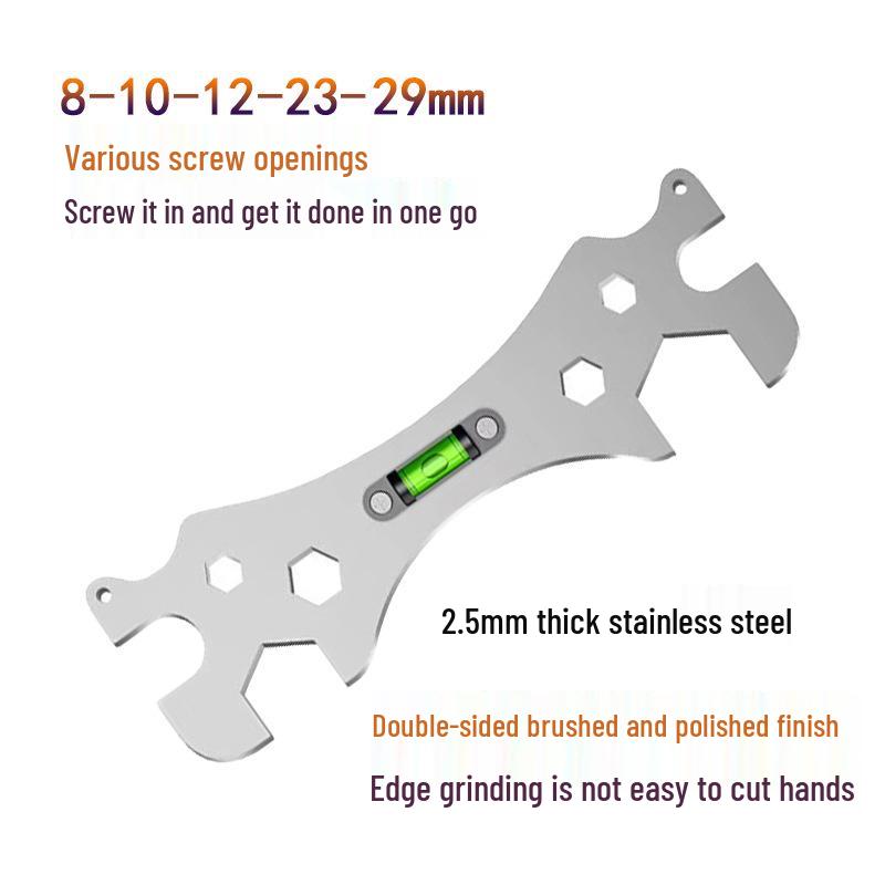 Hexagonal Bent Foot Shower Wrench & Level Kit
