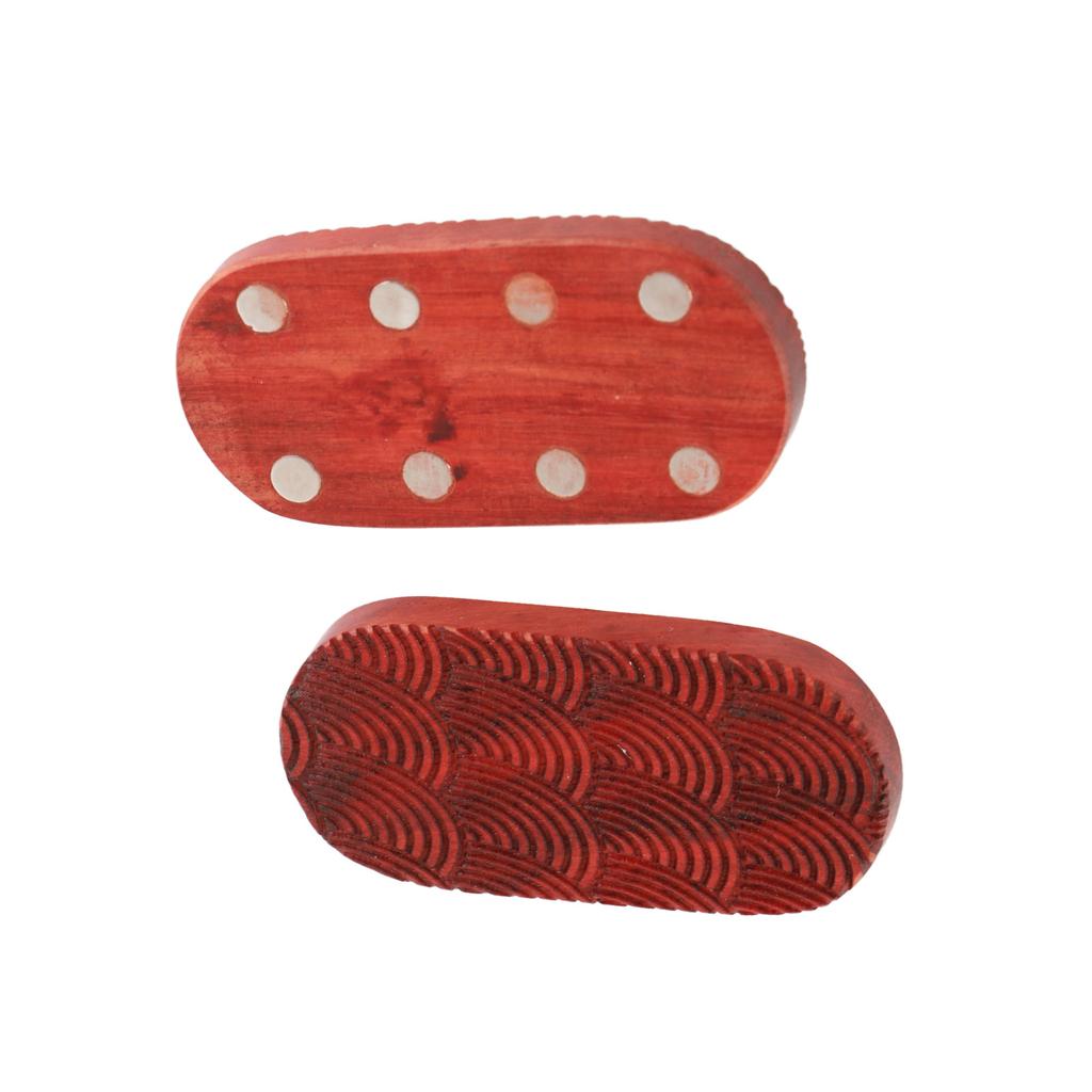 Fidget Slider Red Sandalwood Stress Relief Engraved Fingertip Fidget Slider Toy for Office