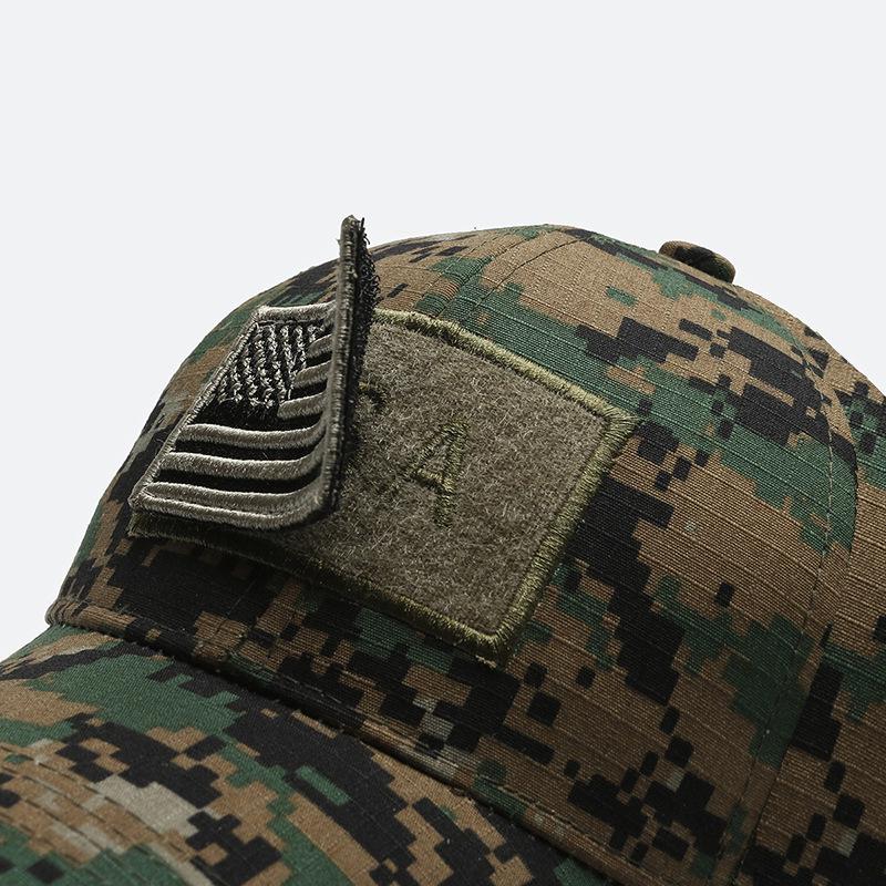 Spring & Autumn Velcro Baseball Cap with American Flag Embroidery – Unisex Outdoor Design