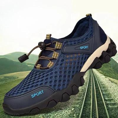 Herren Sommer Atmungsaktive Watschuhe Herren Rutschfester Sneaker Wanderschuhe Mann Outdoor Sport Mesh Freizeit Sneaker Herrenschuhe tenis