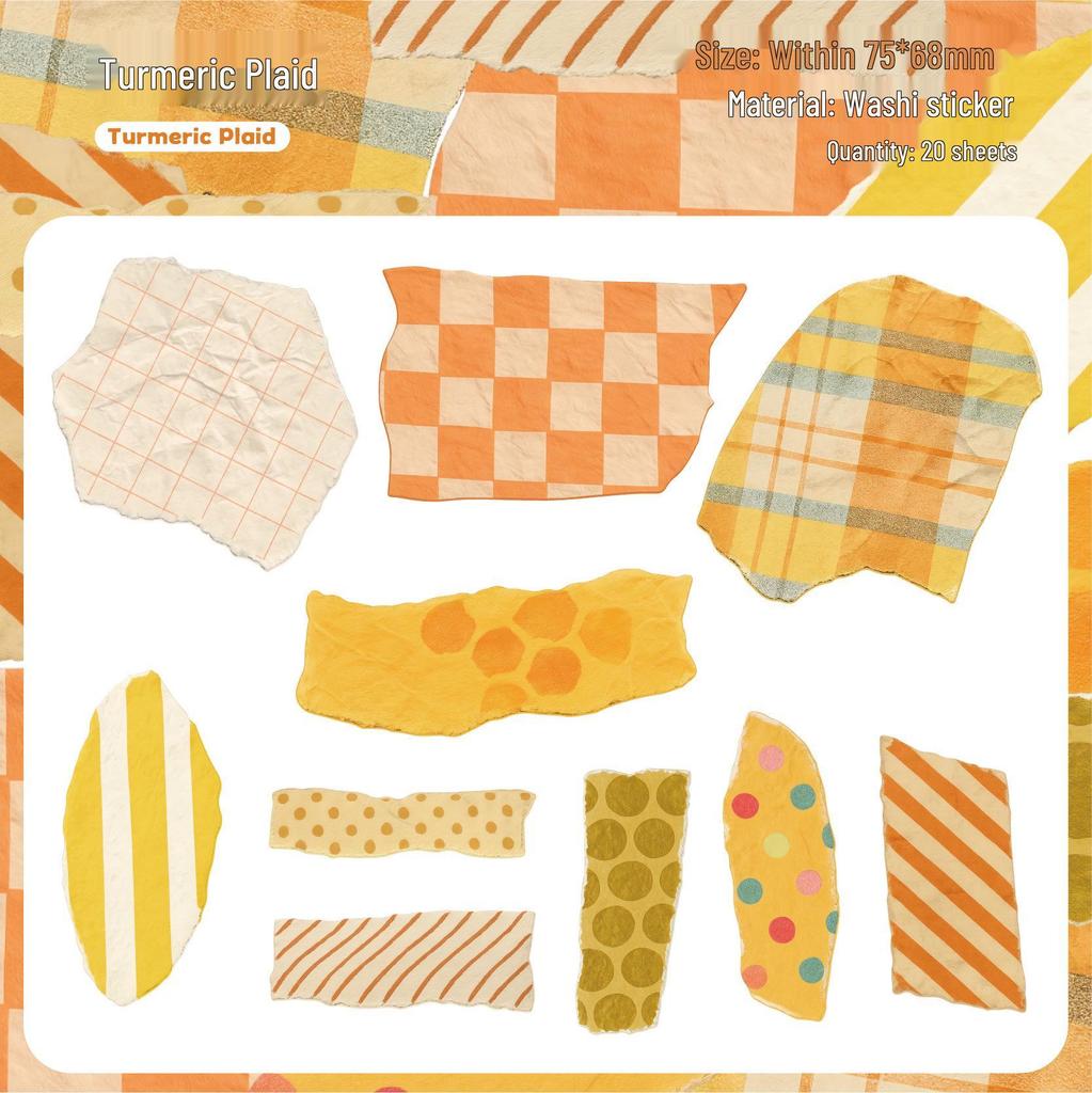 RetroStory Washi Tape Sticker Pack - Stripes, Polka Dots & Shapes for Journaling & Collage